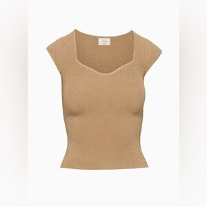 Ariztia Wilfred Tuscany Top in Gold Camel - Elegant Tan Knit Top